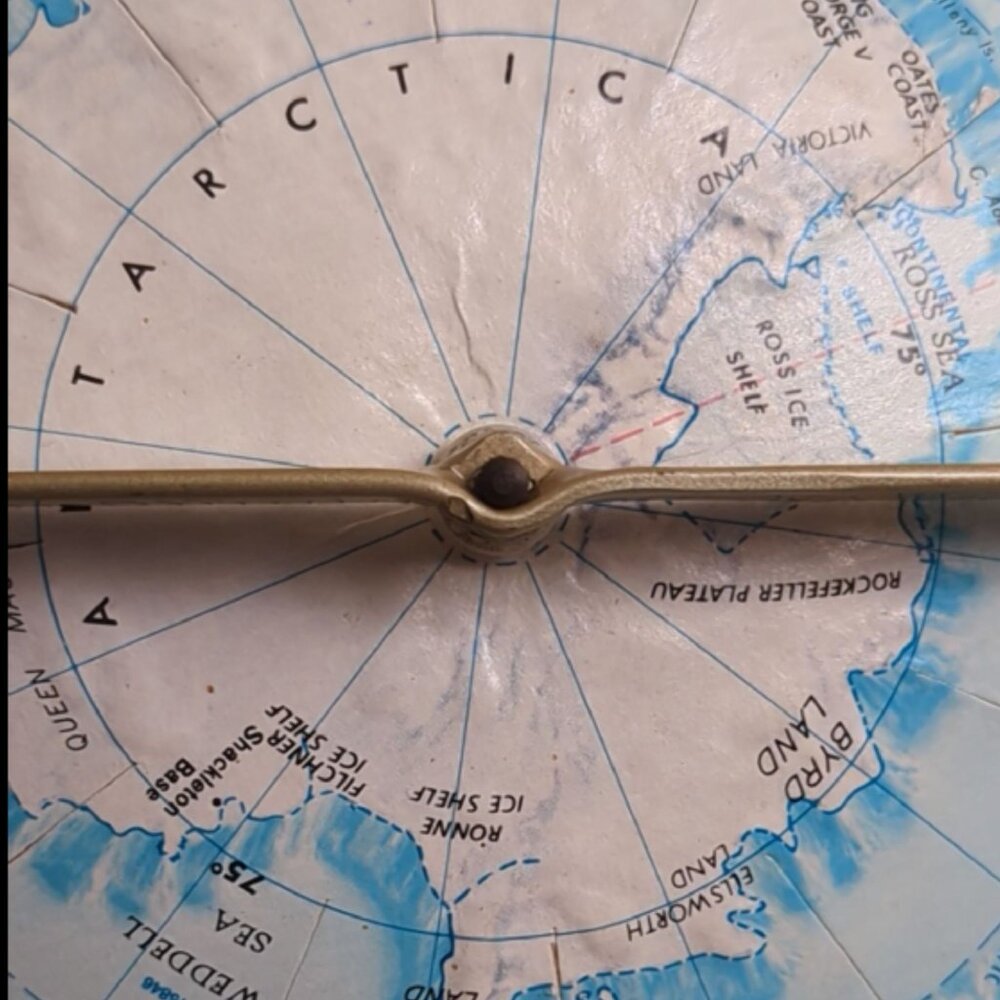 Vintage Replogle 12” Raised Relief Topographic World Globe Metal Stand - Picture 5 of 8